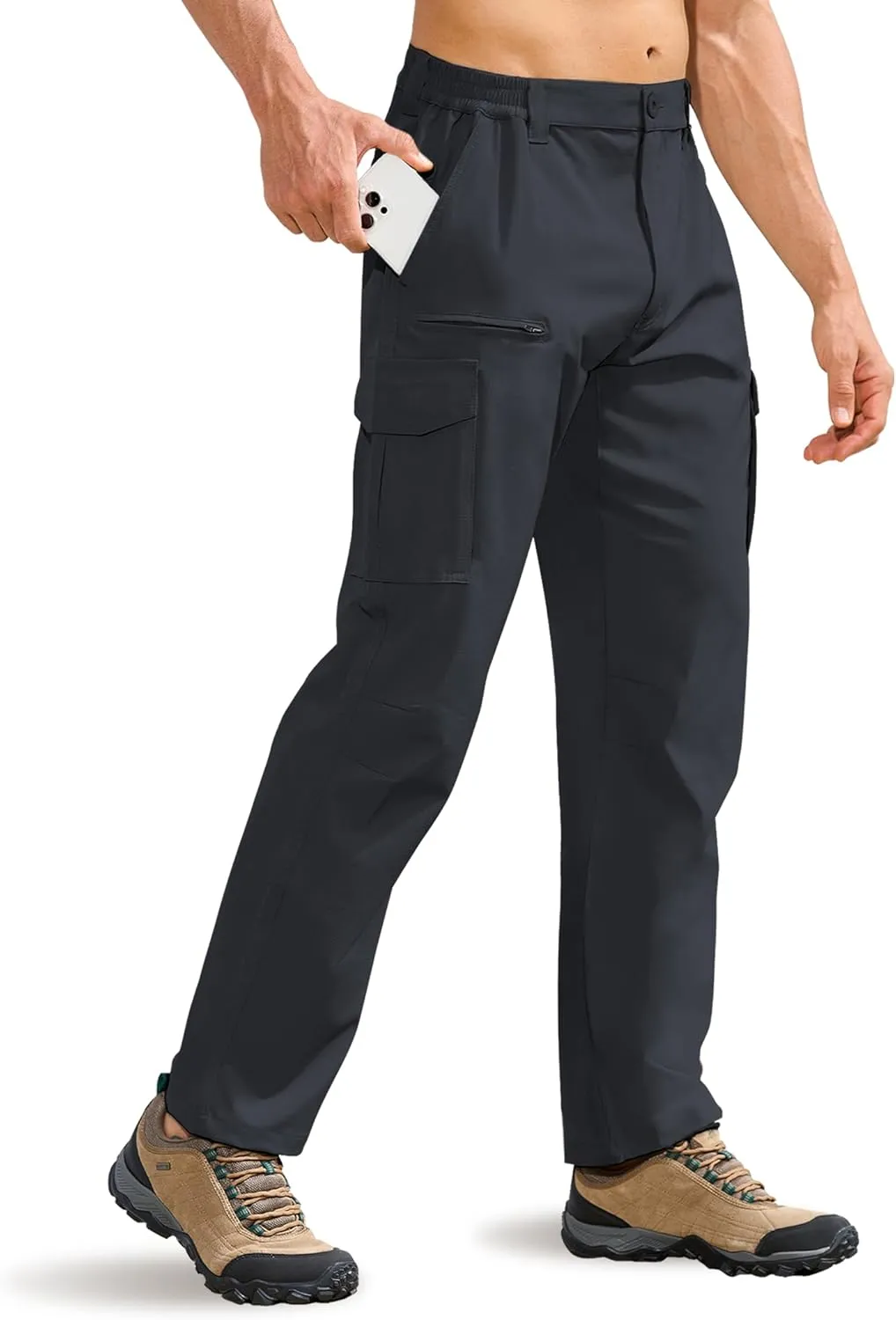 MOURCE Hiking Pants Men Lightweight - Water Resistant Quick Dry Outdoor Cargo Pants for Men with 8 Pockets