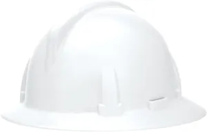 MSA Topgard Full Brim Safety Hard Hat | Non-Slotted Polycarbonate Shell, for General Purpose and Elevated Temperatures - Standard Size in White