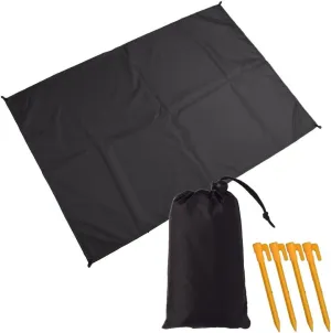 Muka Beach Blanket Portable Compact Sand-Proof Waterproof Lightweight for Outdoor Camping, Picnic, Sunbath Mat w/Fixed Piles and Storage