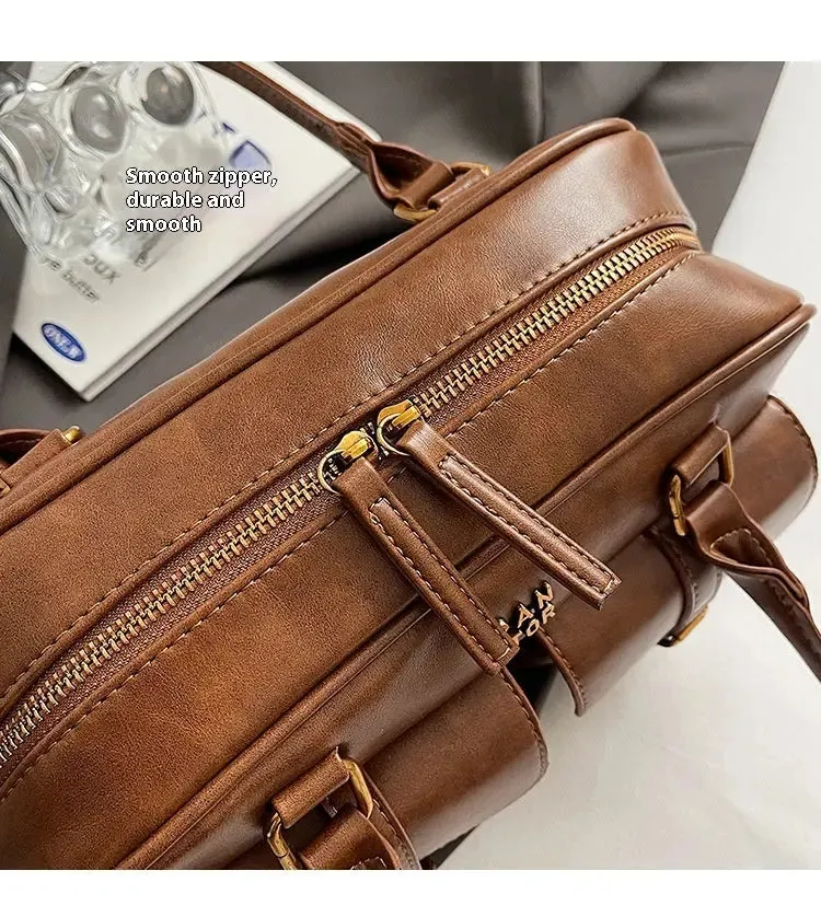 Multi Pocket Glossy Vintage Shoulder Bags