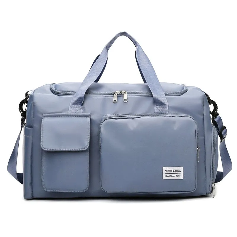 Multi-Pocket Travel Duffle Luggage Bag, Sports Gym Shoulder Bag With Shoe Compartment