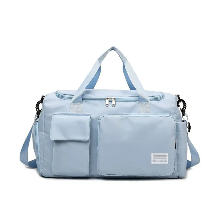 Multi-Pocket Travel Duffle Luggage Bag, Sports Gym Shoulder Bag With Shoe Compartment