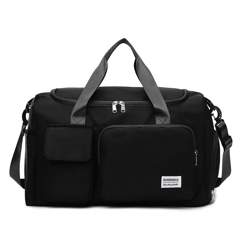 Multi-Pocket Travel Duffle Luggage Bag, Sports Gym Shoulder Bag With Shoe Compartment