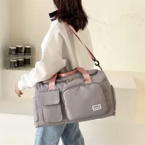Multi-Pocket Travel Duffle Luggage Bag, Sports Gym Shoulder Bag With Shoe Compartment