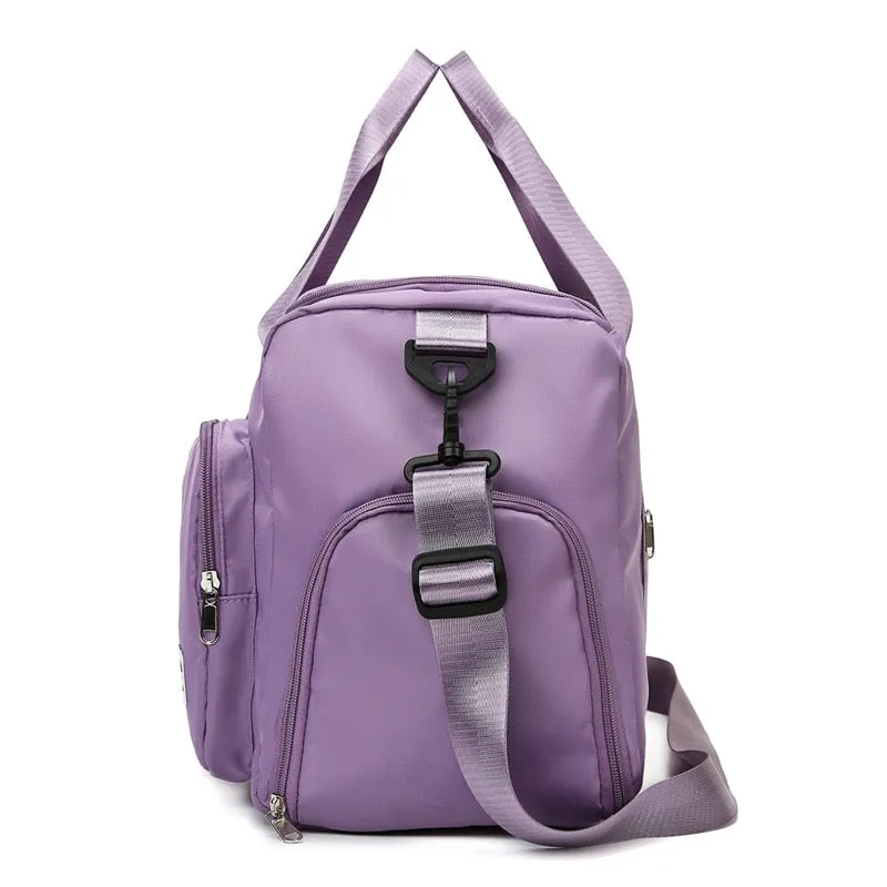 Multi-Pocket Travel Duffle Luggage Bag, Sports Gym Shoulder Bag With Shoe Compartment