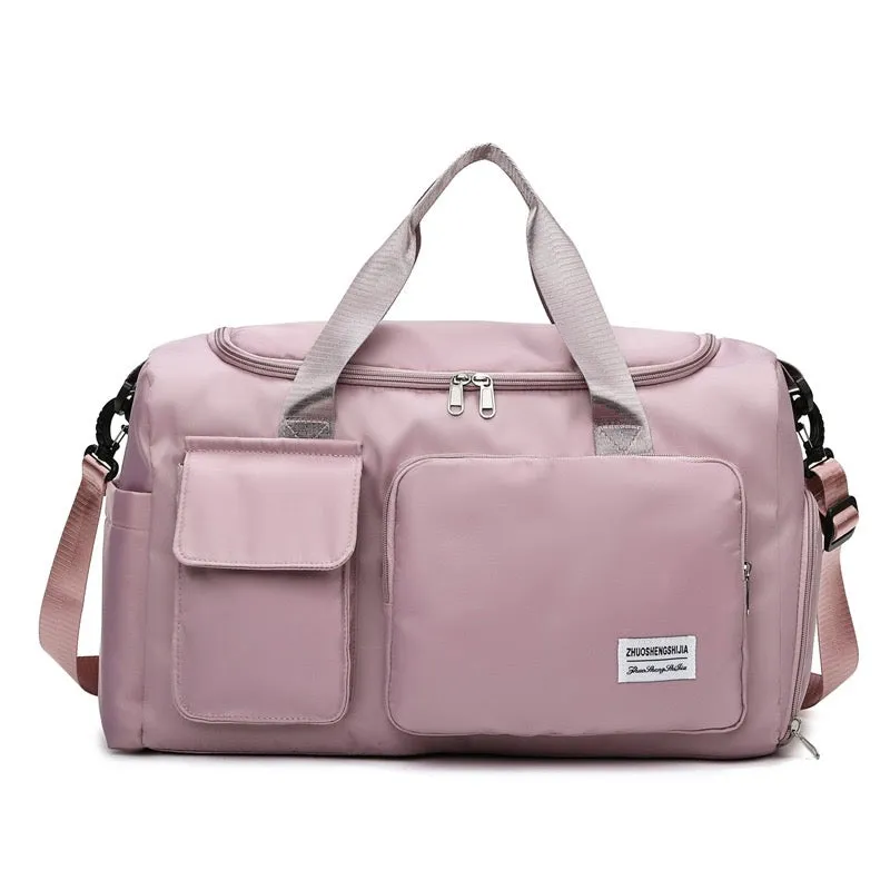 Multi-Pocket Travel Duffle Luggage Bag, Sports Gym Shoulder Bag With Shoe Compartment