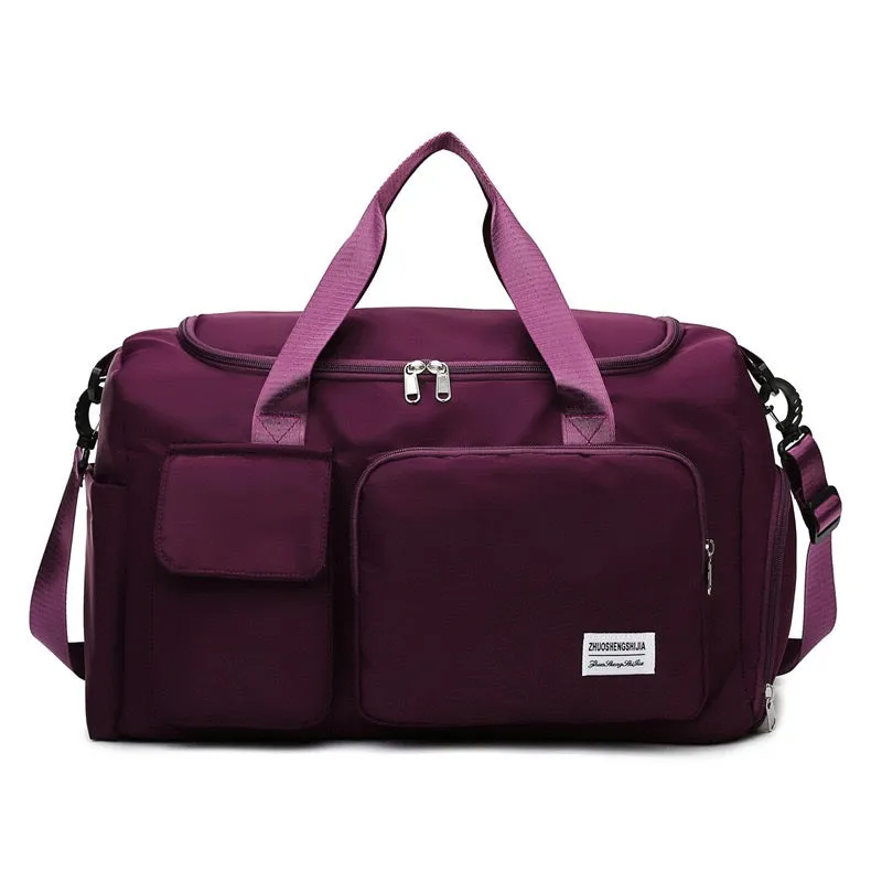 Multi-Pocket Travel Duffle Luggage Bag, Sports Gym Shoulder Bag With Shoe Compartment