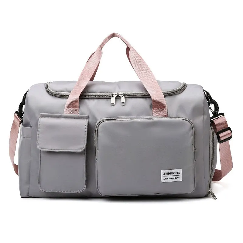 Multi-Pocket Travel Duffle Luggage Bag, Sports Gym Shoulder Bag With Shoe Compartment