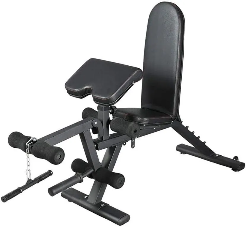 Multi-Purpose Adjustable Workout Utility Weight Bench for Full Body Upright, Incline, Decline, and Flat Exercise,Without Dumbbells, Professional Dumbbell Stool Fitness Chair