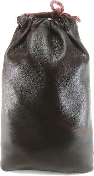 Multiple use Lambskin Leather Pouch with Drawstrings: (Brown, 23 cm X 31 cm)