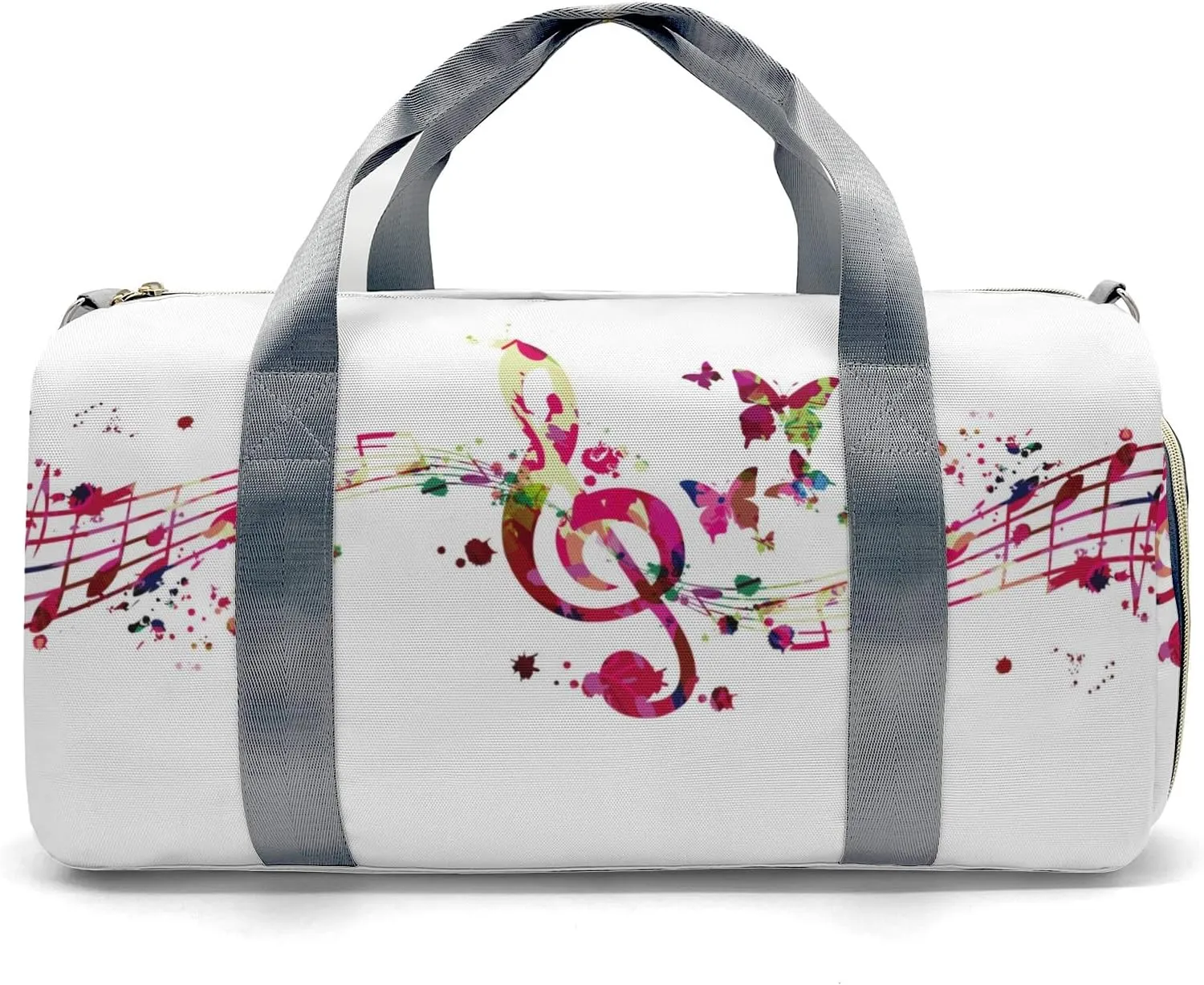 Music Notes Personalized Duffel Bags Customized Multi-Function Travel Bag Gym Sports Bag Dance Ballet Overnight Carry On Weekend Bag
