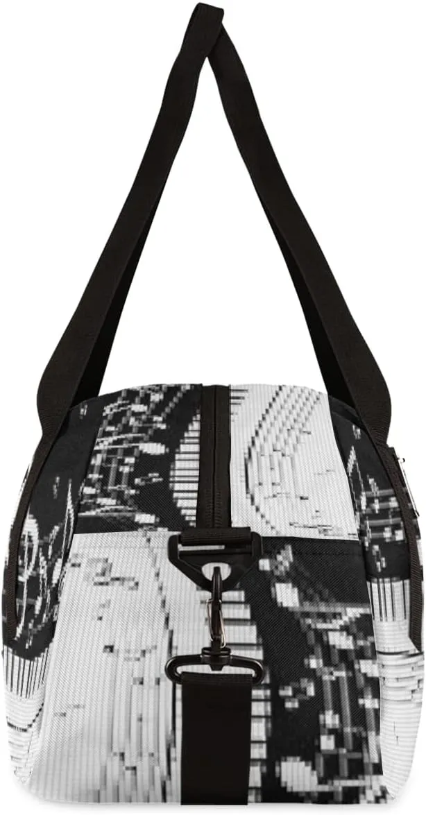 Musical Notes Piano Keys Kids Duffel Bag for Girls Boys Teens, Piano Keys Pixel Wind Dance Bag Overnight Small Duffel Bag Carry On Weekend Sports Gym Travel Bag for School Practice Gymnastics Ballet