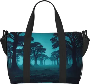Mysterious Woods Travel Duffel Bag Tote Carry On Luggage Bag Water Resistant Weekender Overnight Bags For Foldable