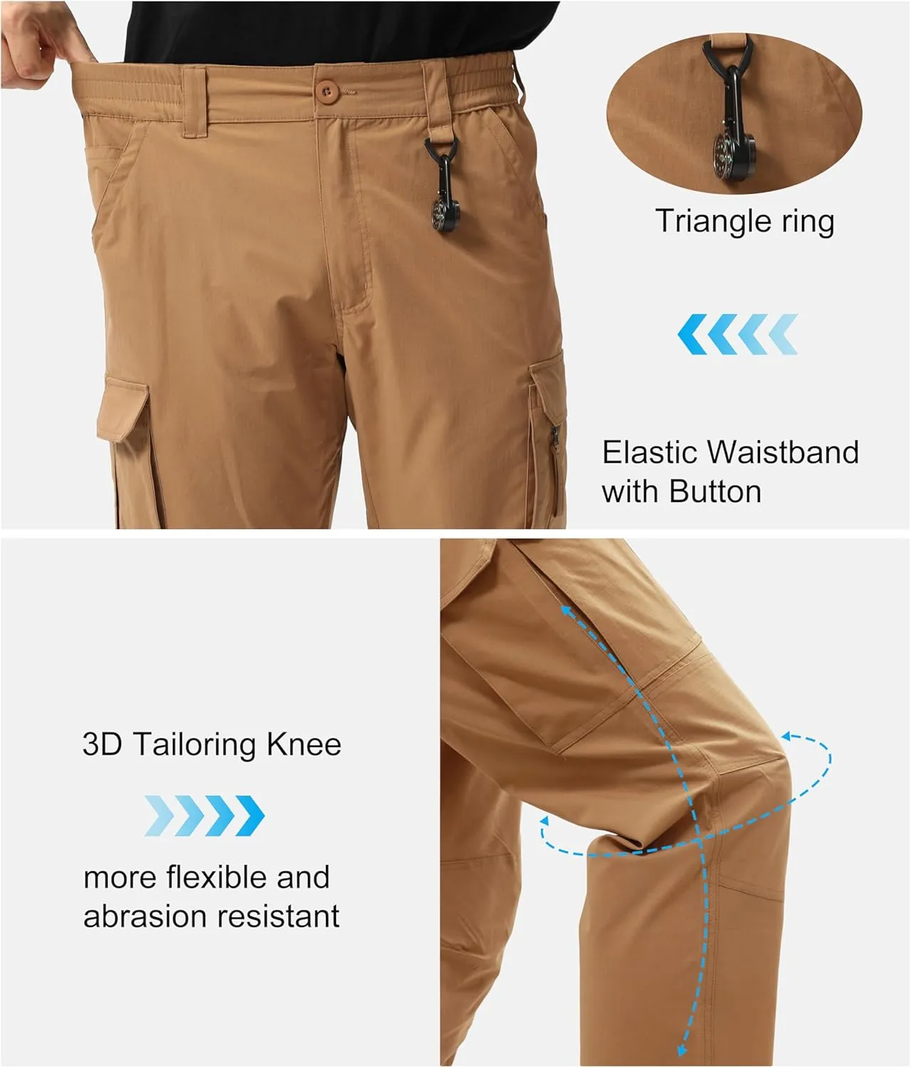 NATUVENIX Tactical Pants for Men, Ripstop Lightweight Cargo Work Pants for Men Water Resistant Mens Hiking Pants Outdoor