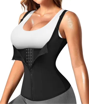 Nebility Waist Trainer for Women Corset Shapewear with Zipper Women's Waist Cincher Tank Top with Adjustable Straps