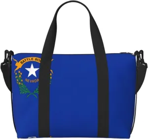 Nevada State Flag Travel Duffel Bag Tote Carry On Luggage Bag Water Resistant Weekender Overnight Bags For Foldable
