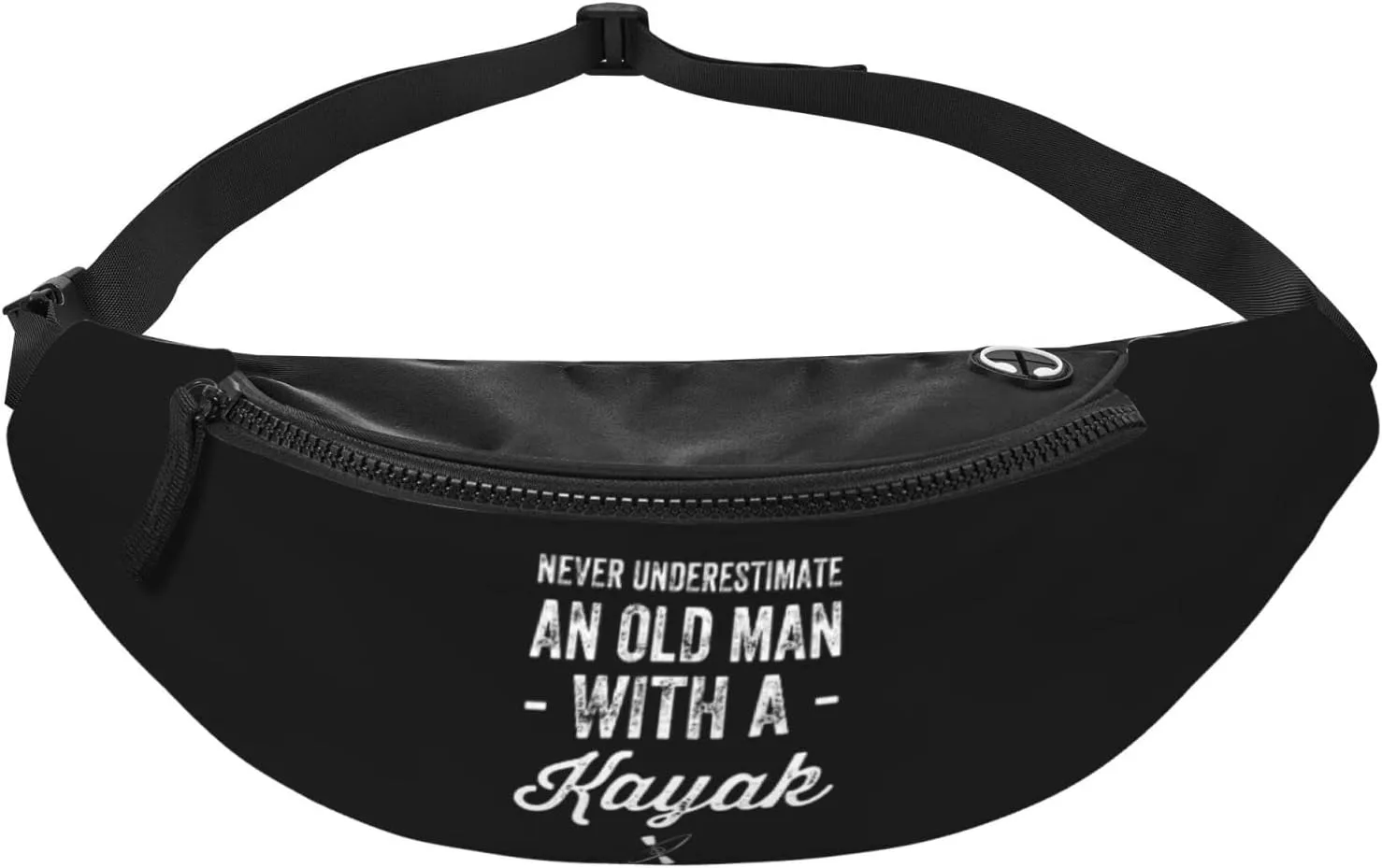 Never Underestimate An Old Man With A Kayak Adjustable Leisure Waistpack Outdoor Sports Running Waistpack Travel Phone Bag