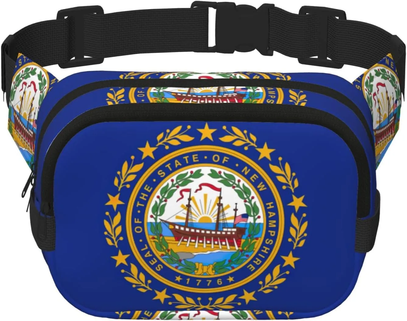 New Hampshire state flag print Everywhere Fanny Pack Purse with Adjustable Straps for Casual Travel Hiking Outdoor Sports