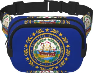 New Hampshire state flag print Everywhere Fanny Pack Purse with Adjustable Straps for Casual Travel Hiking Outdoor Sports