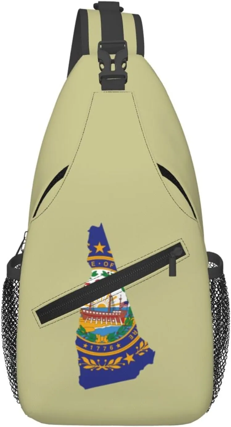 New Hampshire Terrain Map Crossbody Bags For Women Men Chest Backpack Gym Shoulder Bag Travel Outdoor Sports Casual Crossbody Bags