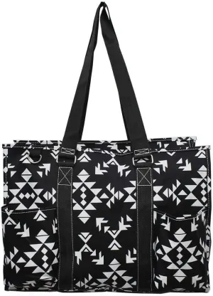 NGIL All Purpose Organizer 18" Large Utility Tote Bag 2018 Spring Collection (Tribal Black White)