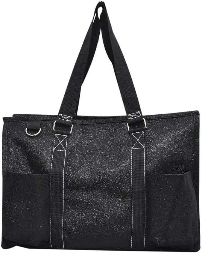 NGIL All Purpose Organizer Medium Utility Tote Bag 2018 Fall Collection (Glitter Black)