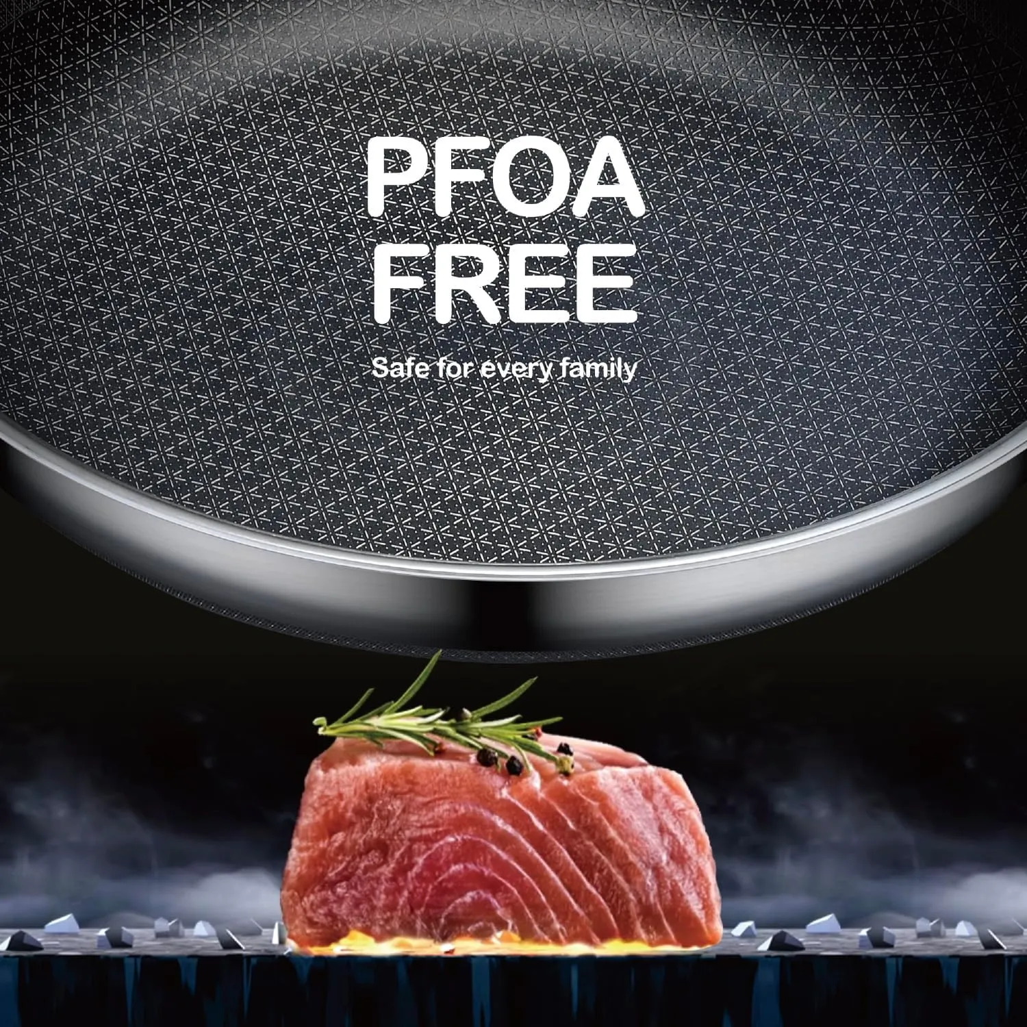 Non Stick Frying Pans,Hybrid 10 inch Frying Pans Nonstick,PFOA Free Cookware,non stick Stainless Steel Skillets,Dishwasher and Oven Safe, Works on Induction,Ceramic and Gas Cooktops