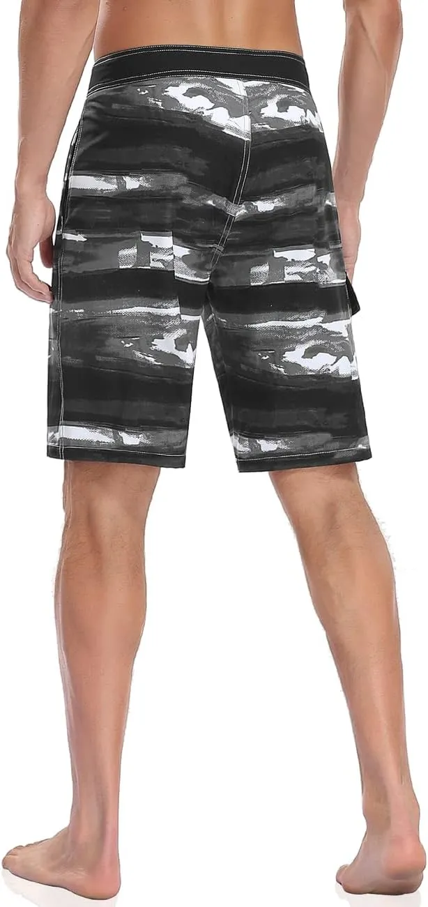 Nonwe Men's Swim Trunks Quick Dry with Pocket Adjustable Waist Board Shorts