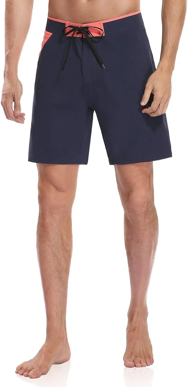 Nonwe Men's Swim Trunks Quick Dry with Pocket Adjustable Waist Board Shorts