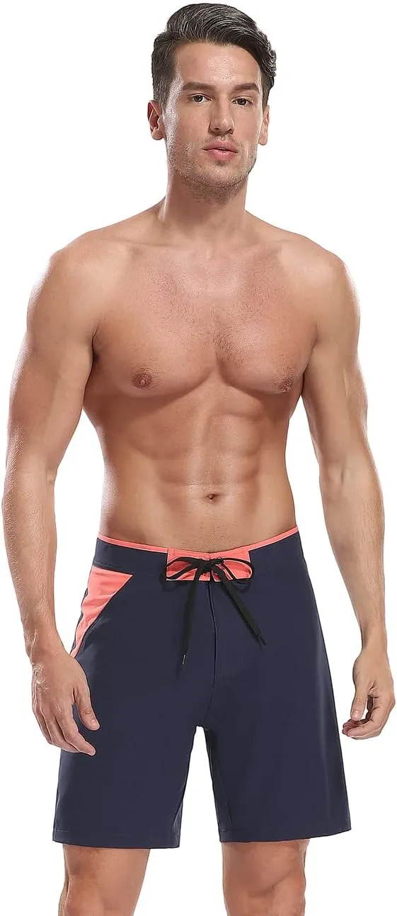 Nonwe Men's Swim Trunks Quick Dry with Pocket Adjustable Waist Board Shorts