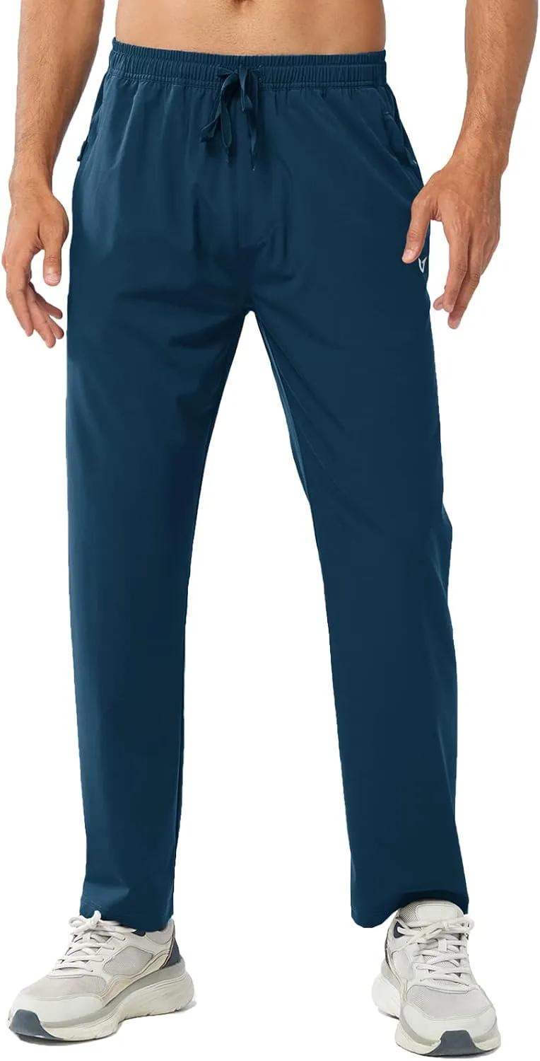 NORTHYARD Men's Athletic Pants Running Workout Joggers Lightweight Gym Jogging Track Casual Sweatpants with Zipper Pockets