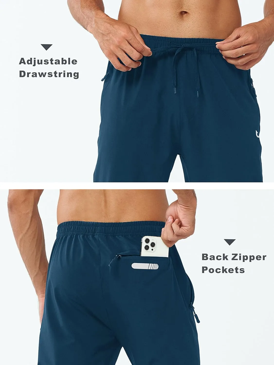 NORTHYARD Men's Athletic Pants Running Workout Joggers Lightweight Gym Jogging Track Casual Sweatpants with Zipper Pockets