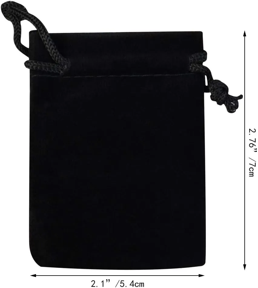 Nydotd 100pcs 2 X 2.8 inch Black Velvet Cloth Jewelry Pouches Velvet Drawstring Bags Christmas Candy Gift Bag Pouch for Wedding Favors Gifts, Event Supplies Party Favors