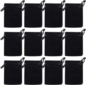 Nydotd 100pcs 2 X 2.8 inch Black Velvet Cloth Jewelry Pouches Velvet Drawstring Bags Christmas Candy Gift Bag Pouch for Wedding Favors Gifts, Event Supplies Party Favors