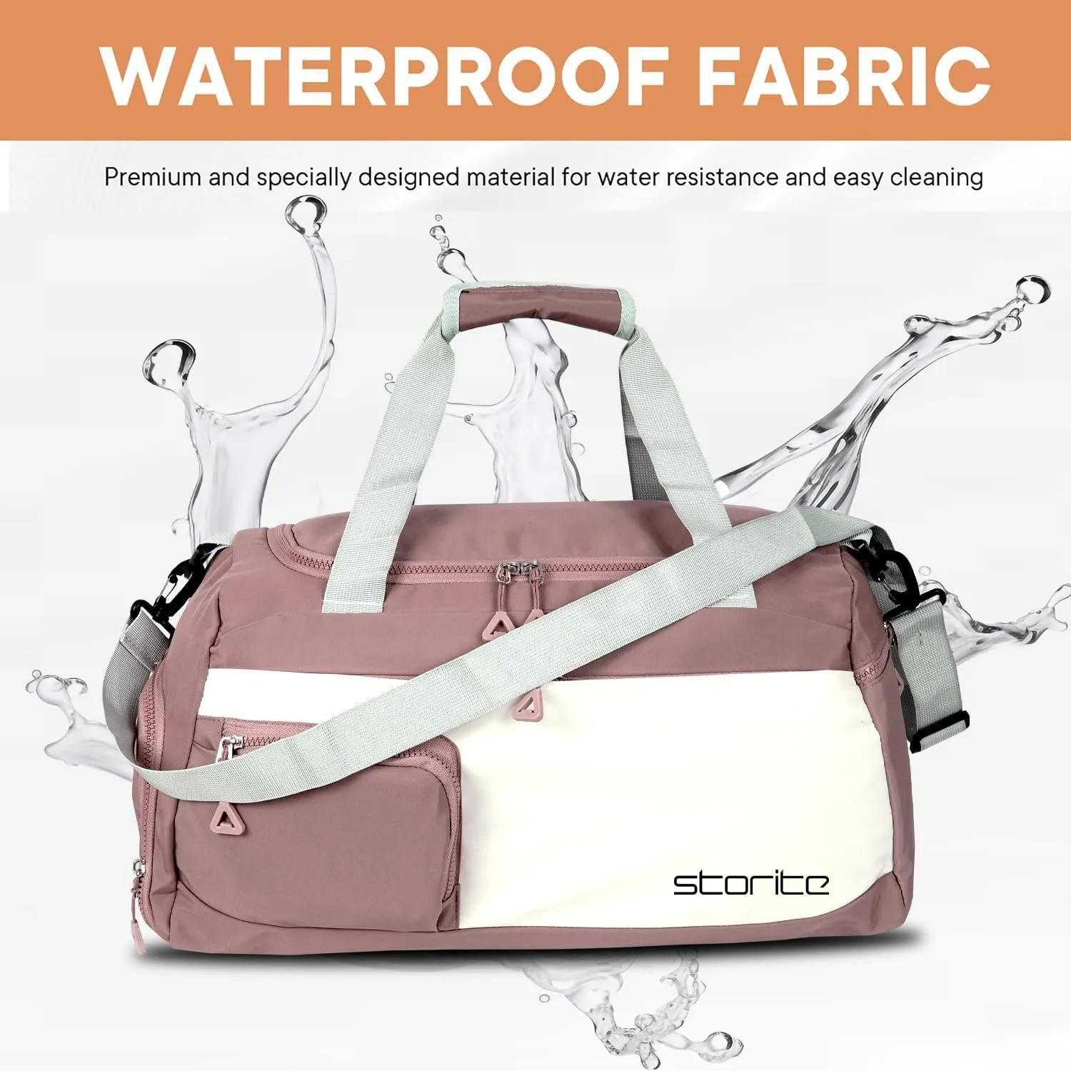 Nylon 48.5 cms Travel Duffle Bag for Women Muti- Pocket Sports Shoulder Duffel Bag with Wet Pocket & Shoe Compartment Weekender Overnight Travel Luggage Garment Bag, Deep Pink, Style -2