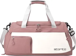 Nylon 48.5 cms Travel Duffle Bag for Women Muti- Pocket Sports Shoulder Duffel Bag with Wet Pocket & Shoe Compartment Weekender Overnight Travel Luggage Garment Bag, Deep Pink, Style -2