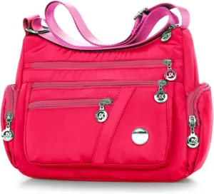 Nylon Crossbody Bags for Women Waterproof Shoulder Bag Ladies Multi Pocket Tote Handbag Travel Messenger Bag