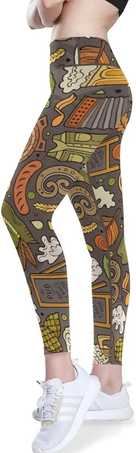 Ocean Sharks High Waisted Leggings for Women - Full Length Capri Buttery Soft Yoga Pants for Workout Athletic