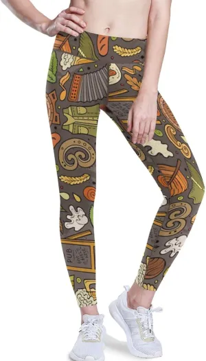 Ocean Sharks High Waisted Leggings for Women - Full Length Capri Buttery Soft Yoga Pants for Workout Athletic