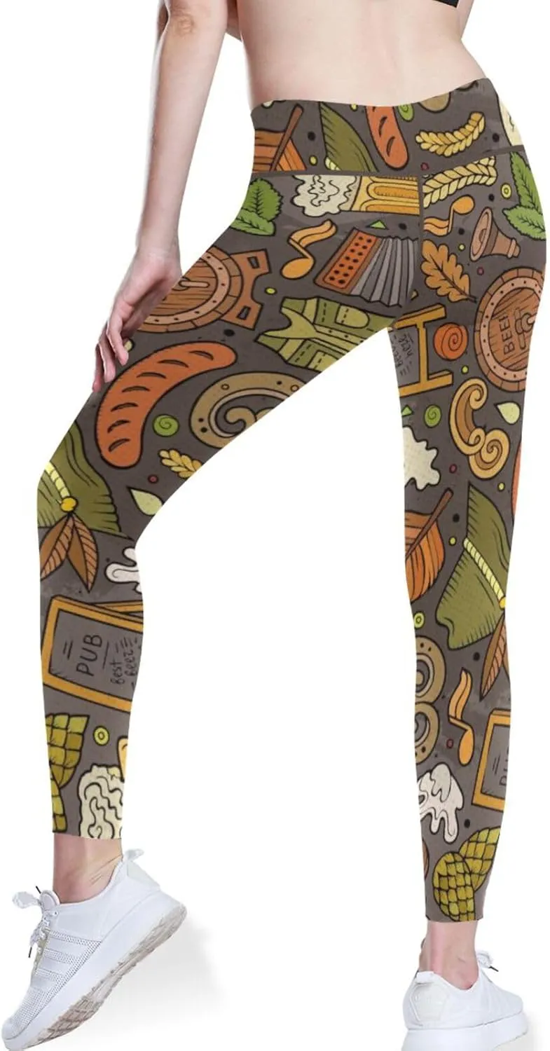 Ocean Sharks High Waisted Leggings for Women - Full Length Capri Buttery Soft Yoga Pants for Workout Athletic