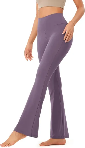 ODODOS Women's Bootcut Yoga Pants Tummy Control Non See Through Bootleg Gym Workout Pants