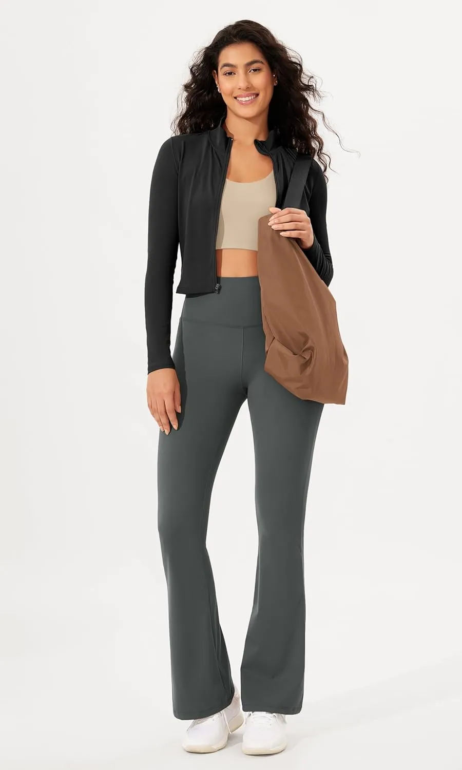 ODODOS Women's Bootcut Yoga Pants Tummy Control Non See Through Bootleg Gym Workout Pants