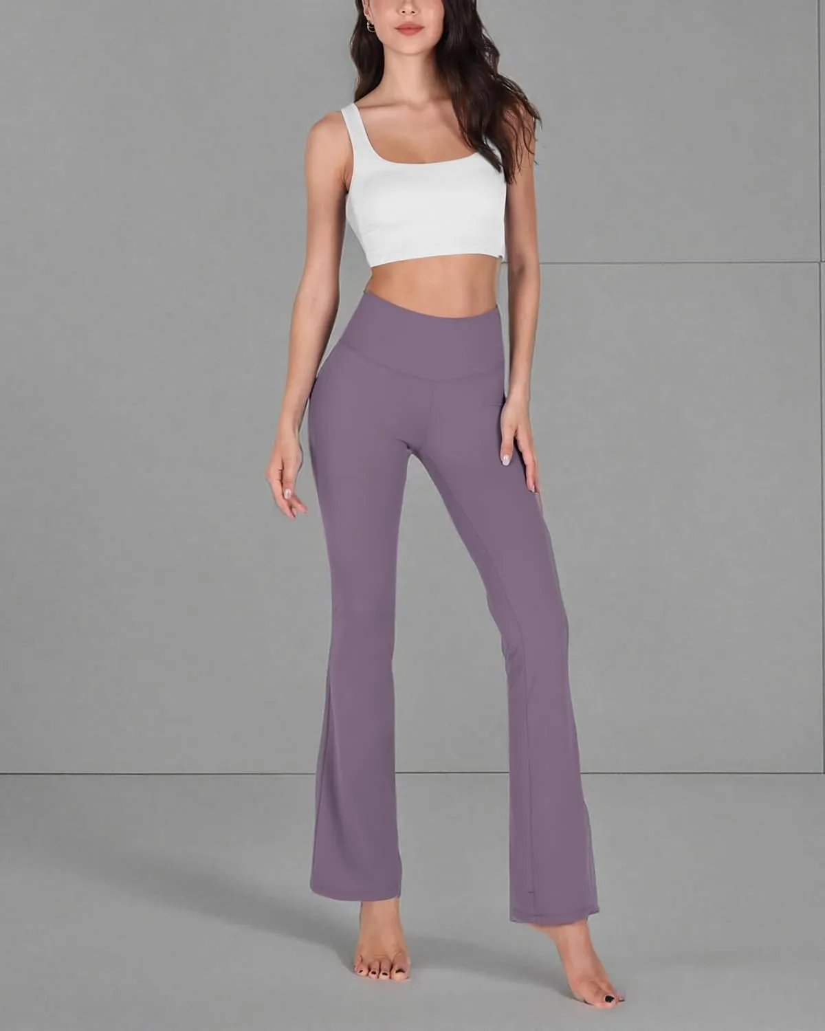 ODODOS Women's Bootcut Yoga Pants Tummy Control Non See Through Bootleg Gym Workout Pants