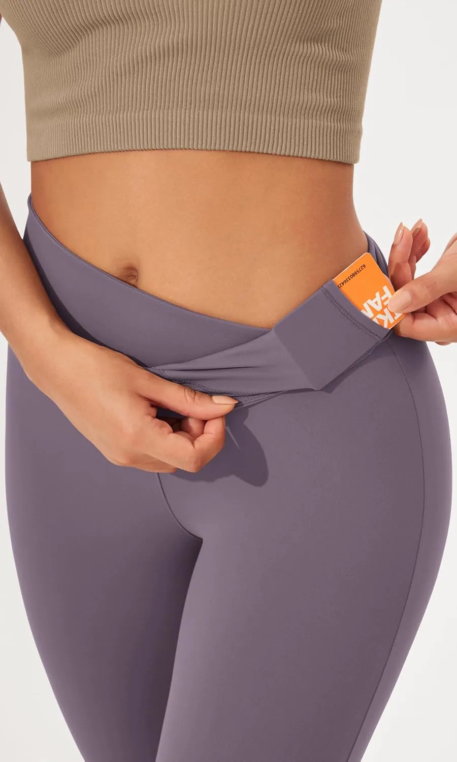 ODODOS Women's Cross Waist Bootcut Yoga Pants with Inner Pocket, Non See Through Bootleg Gym Workout Pants