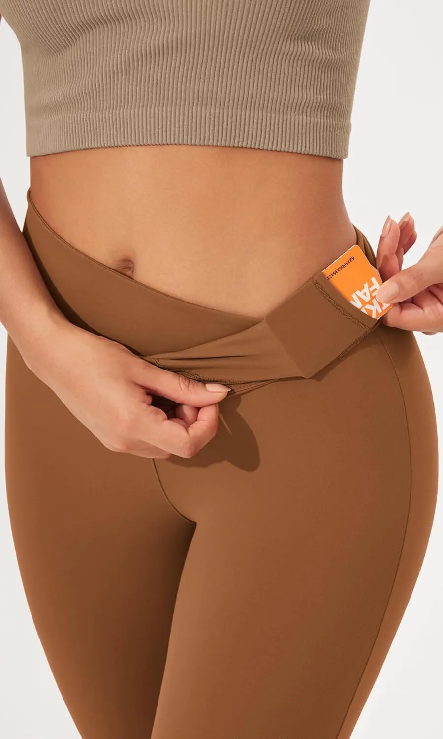 ODODOS Women's Cross Waist Bootcut Yoga Pants with Inner Pocket, Non See Through Bootleg Gym Workout Pants