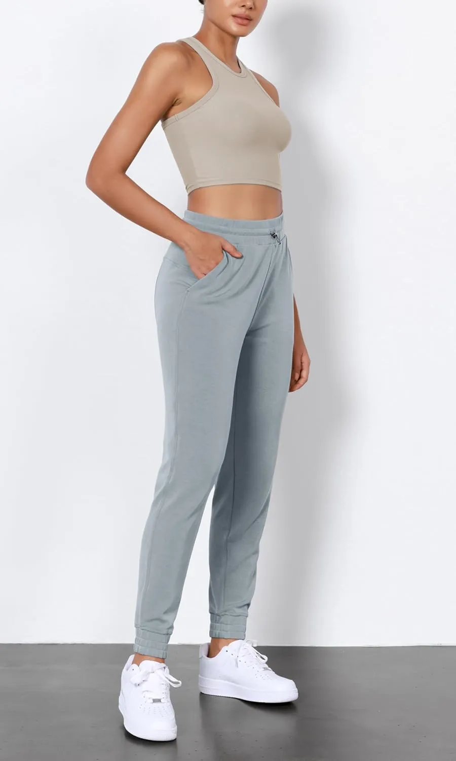 ODODOS Women's Modal Soft Jogger Pants with Pockets Adjustable Shockcord High Waist Sweatpants Casual Lounge Pants