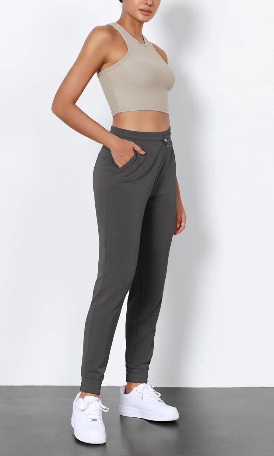 ODODOS Women's Modal Soft Jogger Pants with Pockets Adjustable Shockcord High Waist Sweatpants Casual Lounge Pants