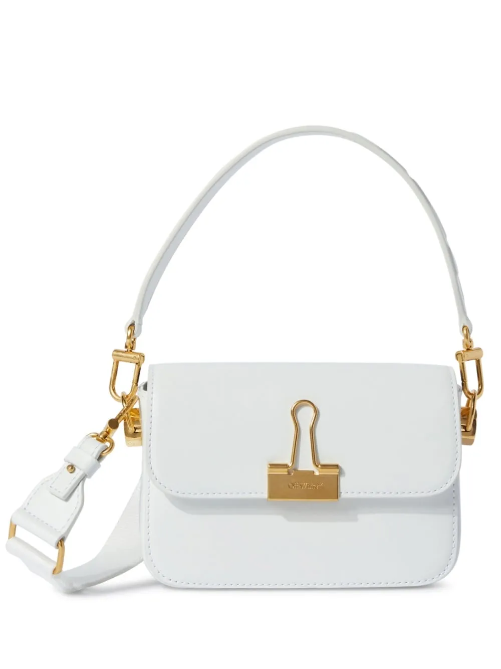 Off White Binder Small Leather Shoulder Bag