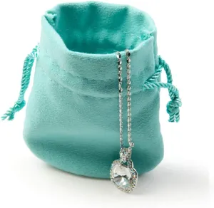 Oirlv Best 50 Pcs 3.5"x3" Velvet Gift Bags Drawstring Jewelry Pouches Wedding Favor Bags(Blue)