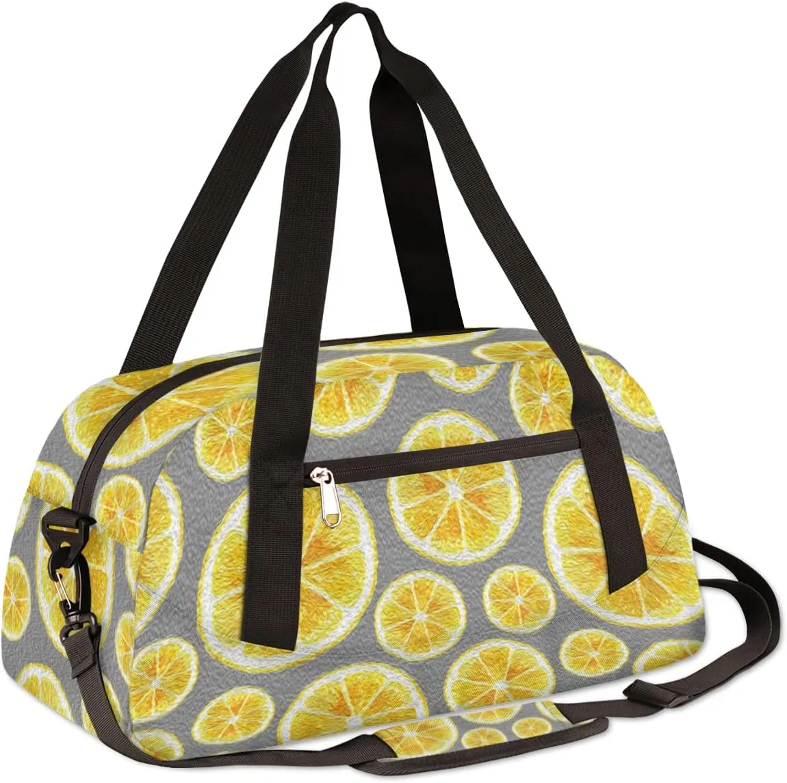 Orange Pattern Fruit Kids Duffel Bag for Girls Boys Teens, Orange Oil Painting Dance Bag Overnight Small Duffel Bag Carry On Weekend Sports Gym Travel Bag for School Practice Gymnastics Ballet